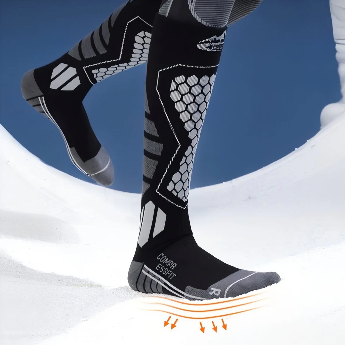 Chaussettes de randonnée hautes, respirantes et résistantes | Montelac – Image 5