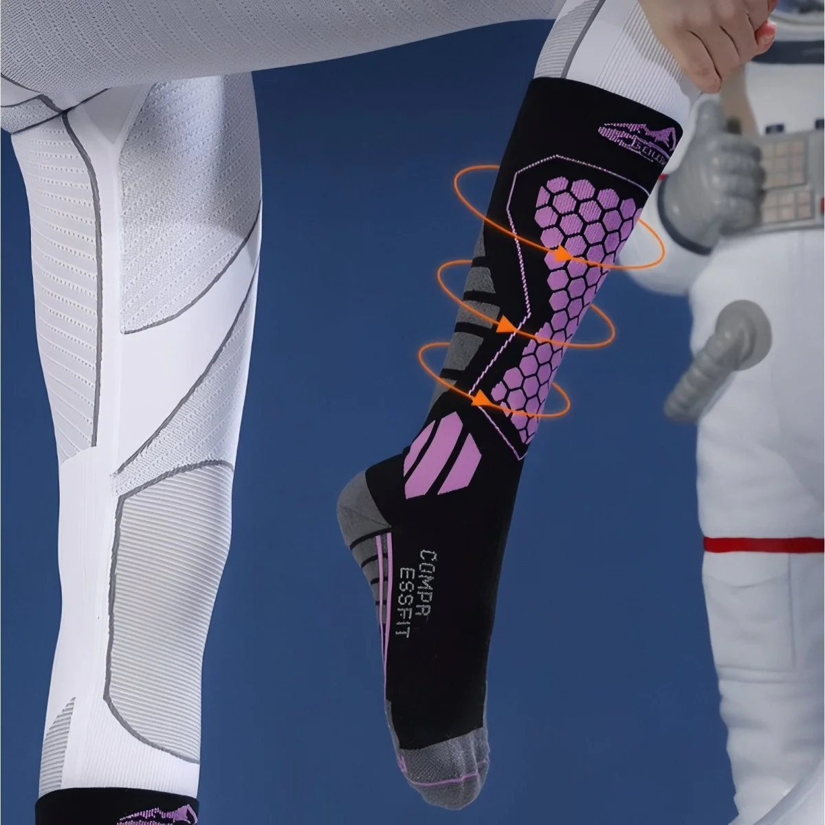 Chaussettes de randonnée hautes, respirantes et résistantes | Montelac – Image 6