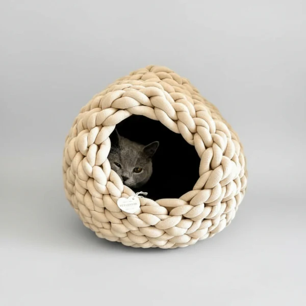 Cocon En Coton Biologique Pour Chat Oscar Et Plume – Image 5