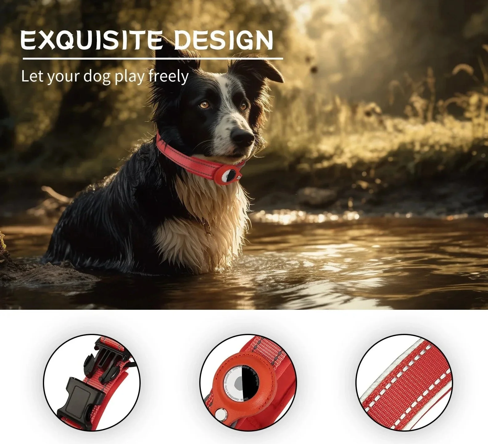 Collier Réfléchissant Chien Avec Emplacement AirTag – Image 2