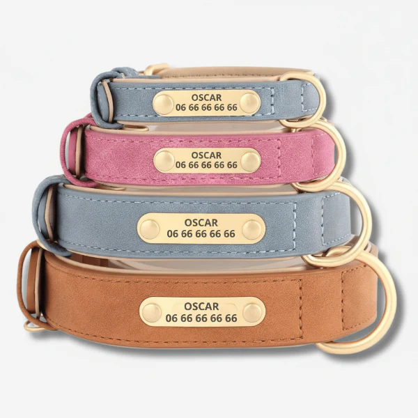 Collier Chien Personnalisable Simili Cuir