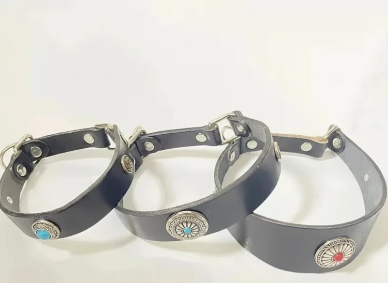 Collier Clouté Ou Avec Incrustation Perles En Cuir Pour Chien – Image 3