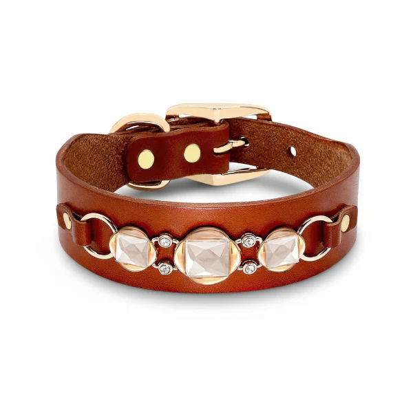 Collier Bijou En Cuir Pour Petit Chien