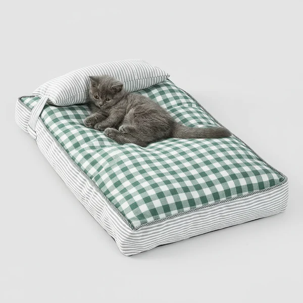 Coussin Déhoussable En Coton Avec Oreiller Pour Chien – Image 4