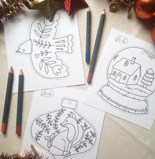 Décorations de Noël à colorier x3 – Image 4