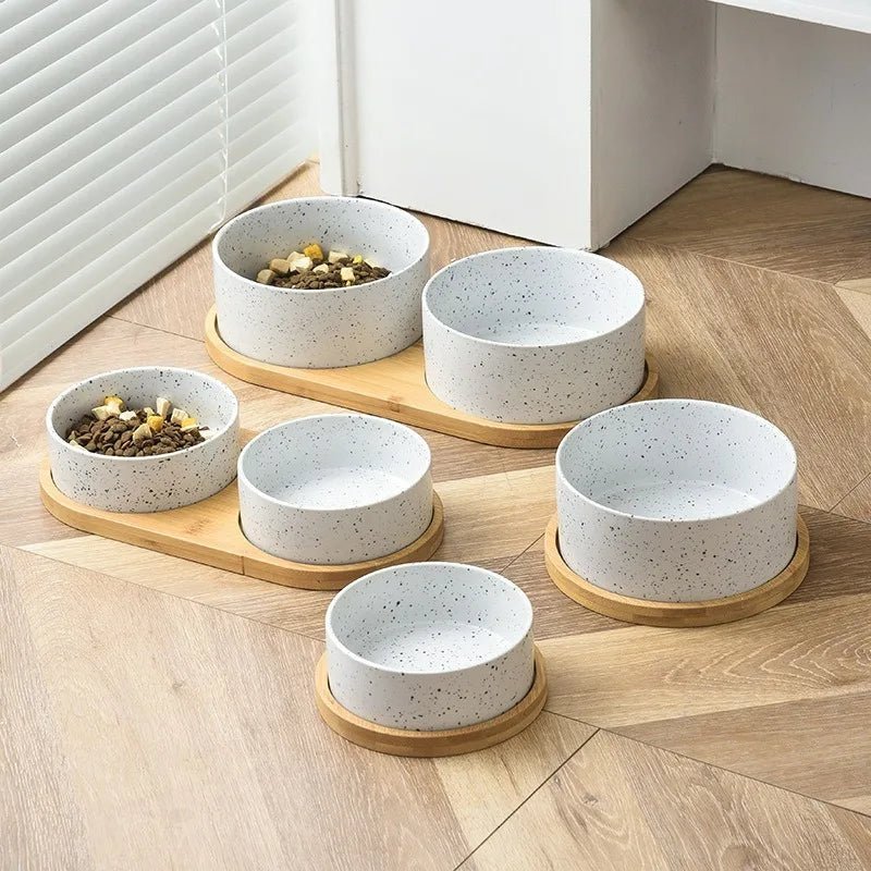 Gamelle Céramique Pour Chien Avec Support Bambou – Image 3