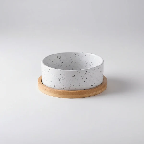 Gamelle Céramique Pour Chien Avec Support Bambou