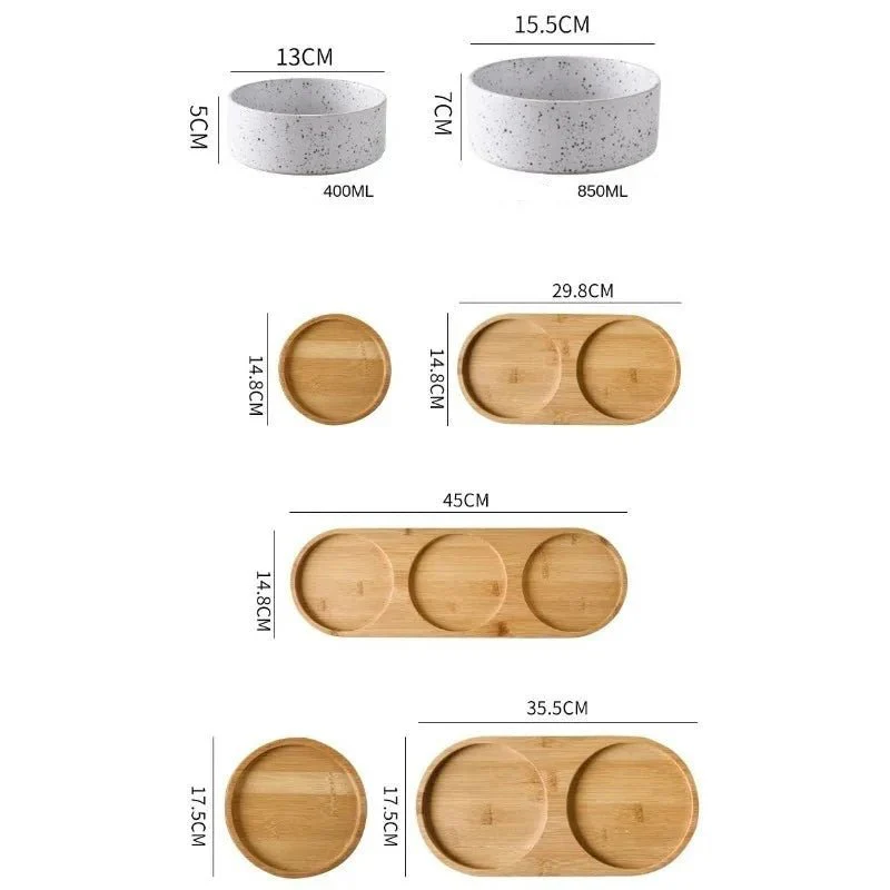 Gamelle Céramique Pour Chien Avec Support Bambou – Image 7