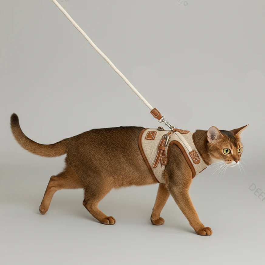 Harnais Réglable Pour Chat Avec Laisse Coordonnée