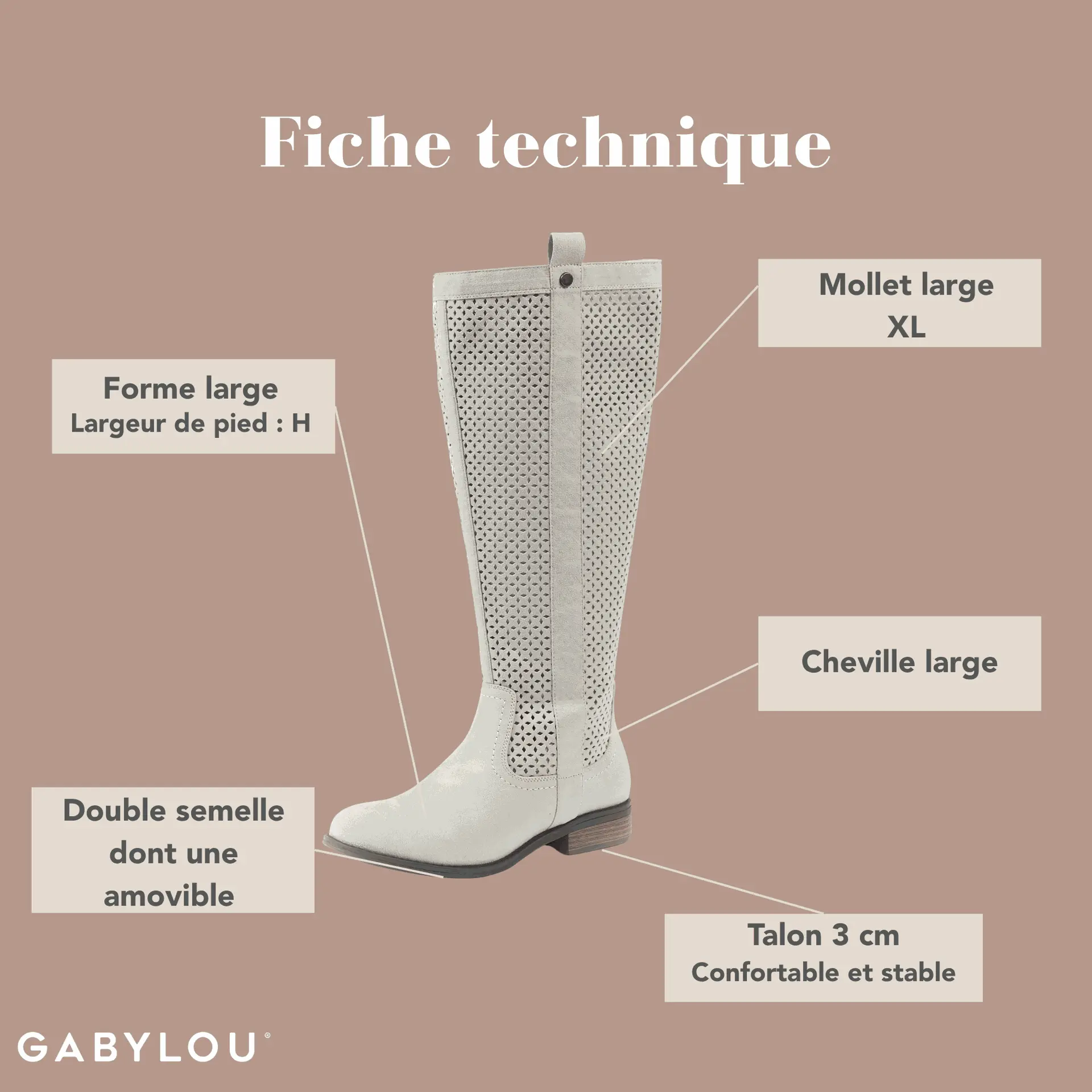 Bottes XL pour mollets larges - Modele Colette – Image 3