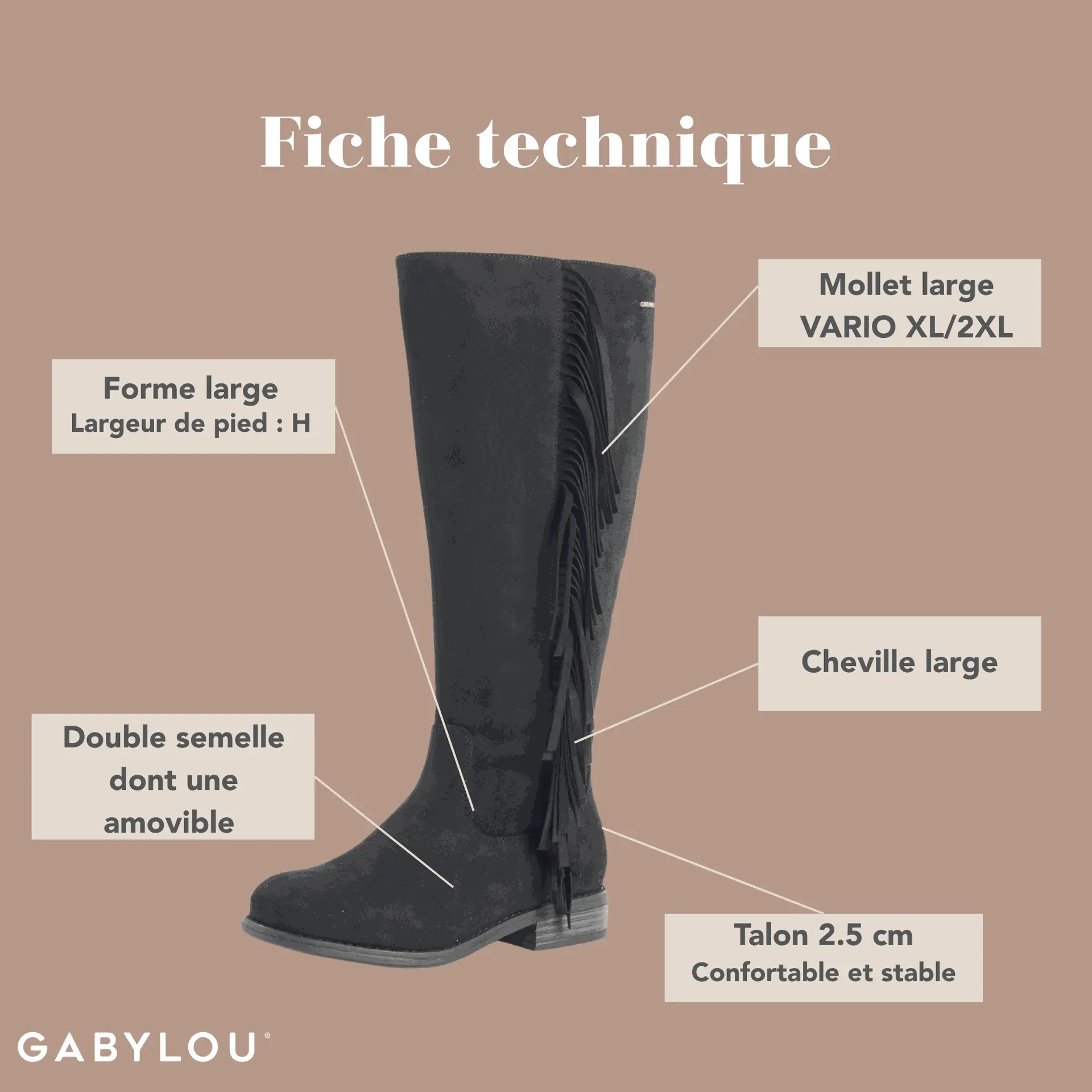 Bottes XL pour mollets larges - Modele Aiyana – Image 3