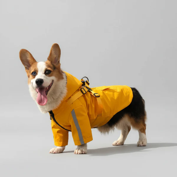 Imperméable Pour Chien Avec Capuche Et Anneau Laisse