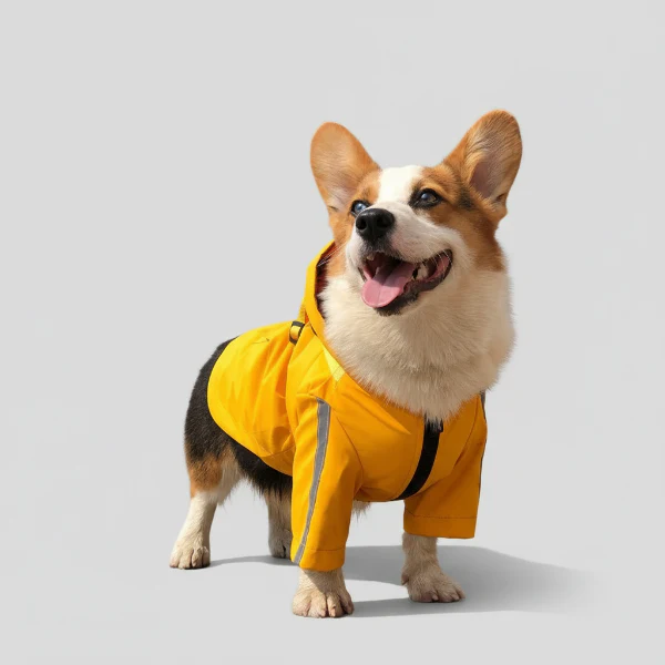 Imperméable Pour Chien Avec Capuche Et Anneau Laisse – Image 5
