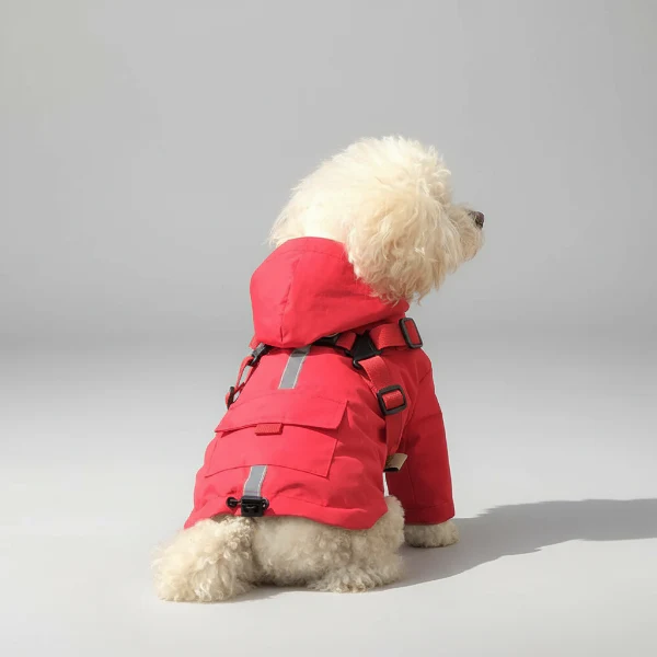 Imperméable Pour Chien Avec Capuche Et Anneau Laisse – Image 6