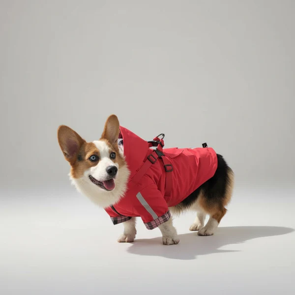 Imperméable Pour Chien Avec Capuche Et Anneau Laisse – Image 4