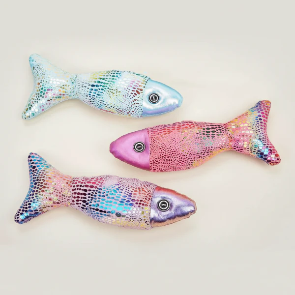 Jouet Poisson Coloré Pour Chat Avec Clochette Sonore