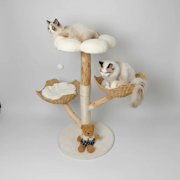 Arbre À Chat En Bois Massif Et Sisal – Image 2