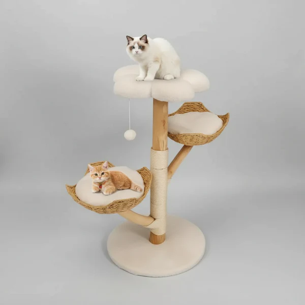 Arbre À Chat En Bois Massif Et Sisal – Image 4