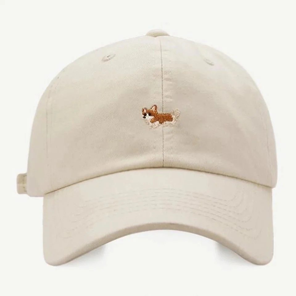 Casquette En Coton Corgi Design Brodée – Image 6