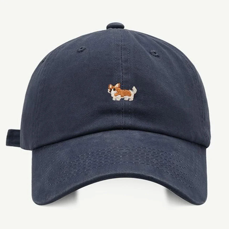 Casquette En Coton Corgi Design Brodée – Image 2