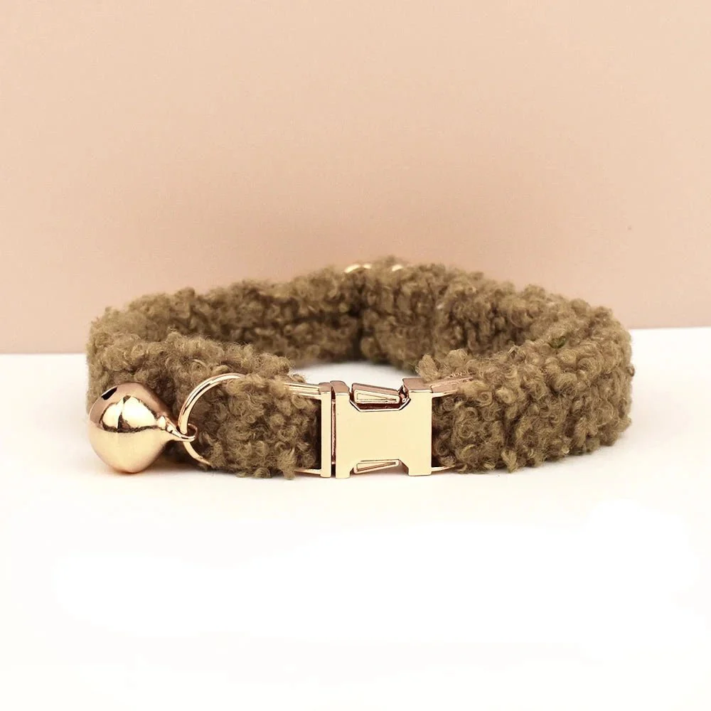 Collier Fourrure Avec Clochette Personnalisable Pour Chien Et Chat