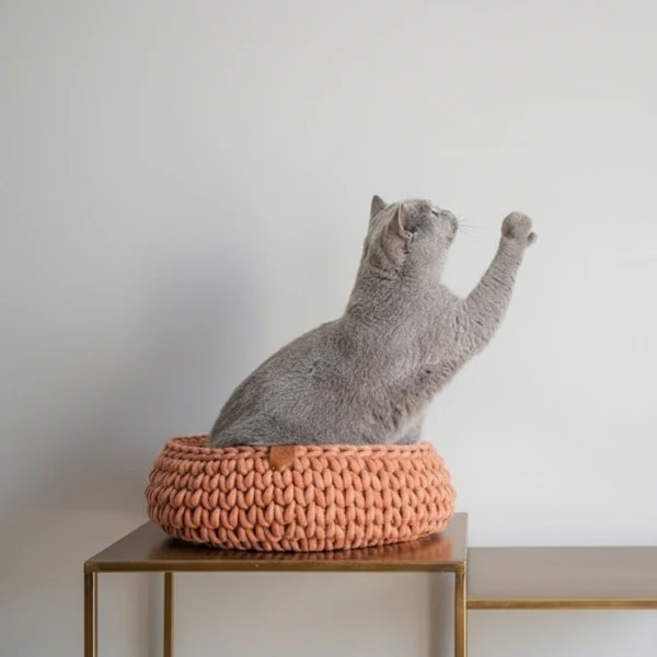 Panier Chat En Coton Recyclé Fait Main – Image 8