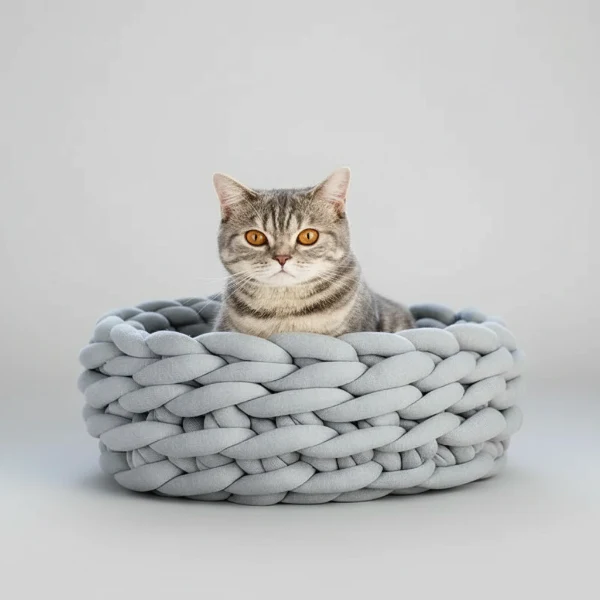 Panier Design Pour Chat En Maille Epaisse – Image 2