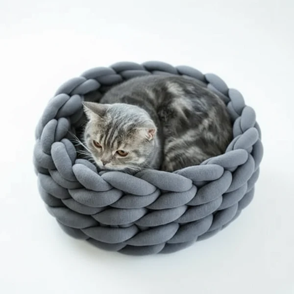 Panier Design Pour Chat En Maille Epaisse – Image 3
