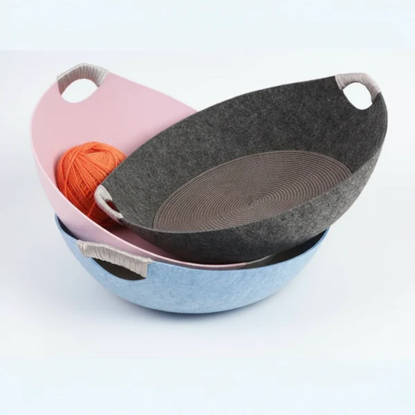 Panier Design En Feutre Lavable Pour Chat