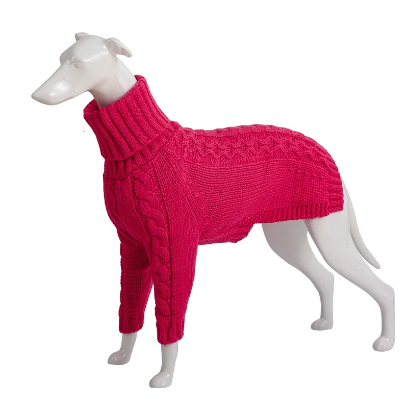 Pull Tricot Torsadé Col Roulé Pour Lévrier Et Whippet – Image 7