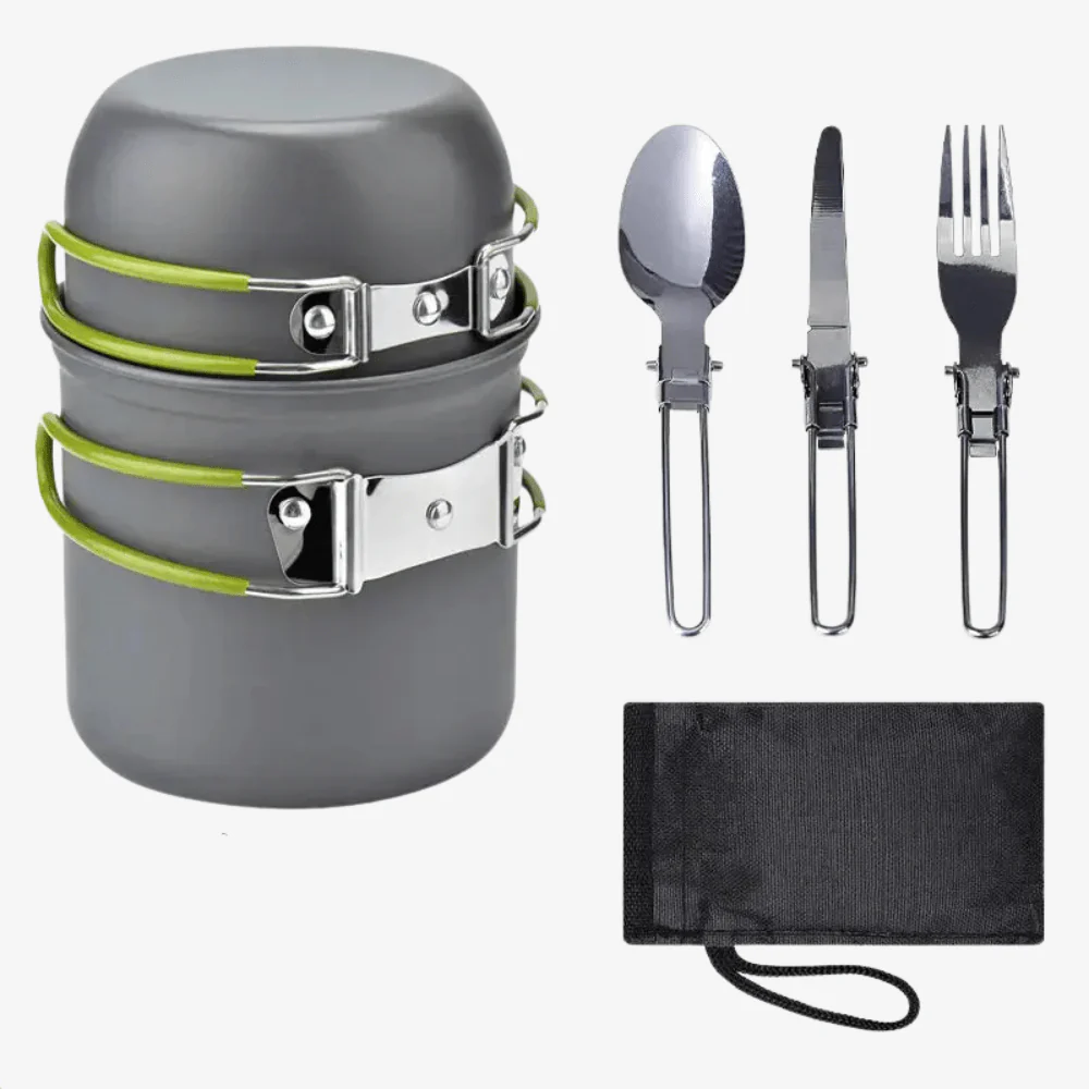 Set de cuisine de camping en aluminium - Léger et compact