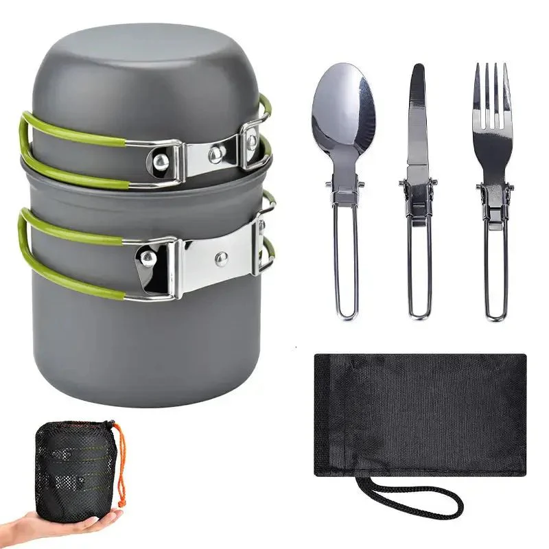 Set de cuisine de camping en aluminium - Léger et compact – Image 3