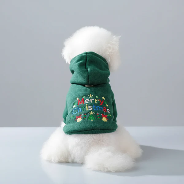Sweat A Capuche De Noël Vert Pour Chien – Image 4