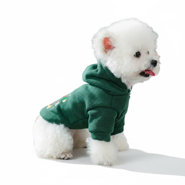 Sweat A Capuche De Noël Vert Pour Chien – Image 5