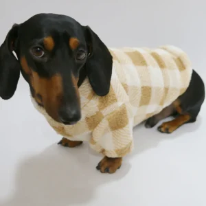 Sweat En Polaire A Carreaux Pour Teckel