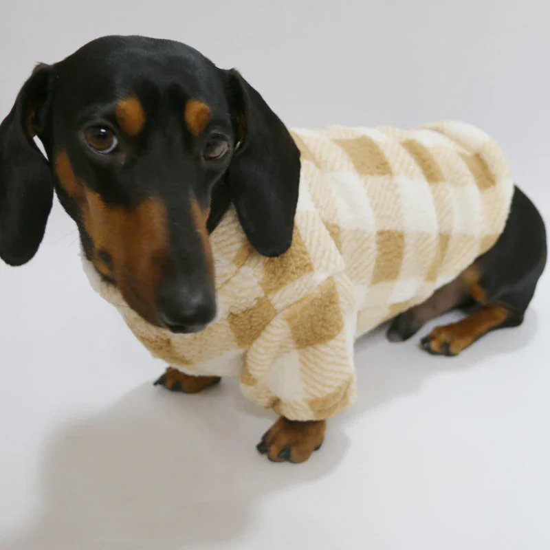 Sweat En Polaire A Carreaux Pour Teckel