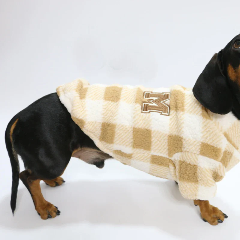 Sweat En Polaire A Carreaux Pour Teckel – Image 4