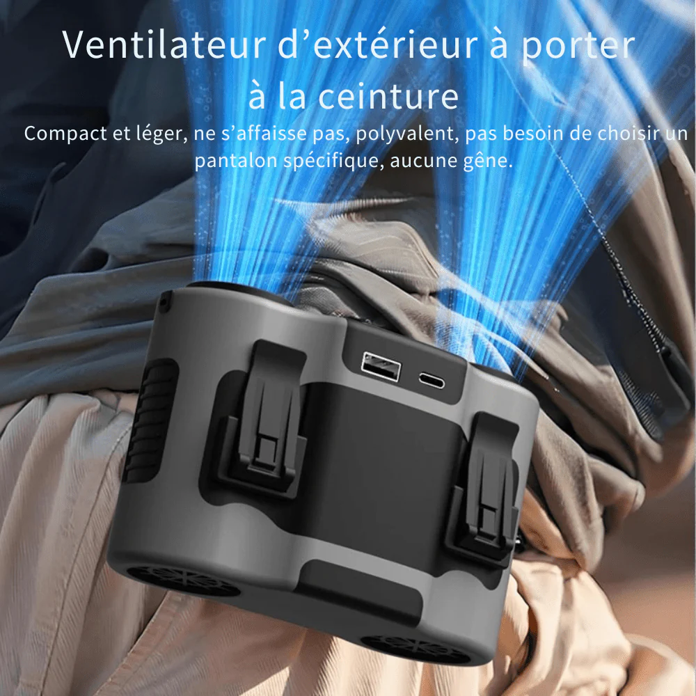 Ventilateur portable de taille 10000 mAh résistant et étanche | Montelac – Image 5