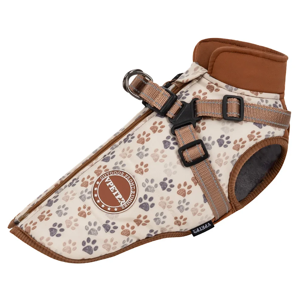 Veste Imperméable Doublée Polaire Avec Harnais Intégré Pour Chien – Image 7