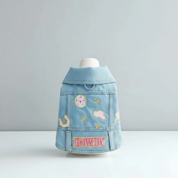 Veste Jean Petit Chien Brodée Design