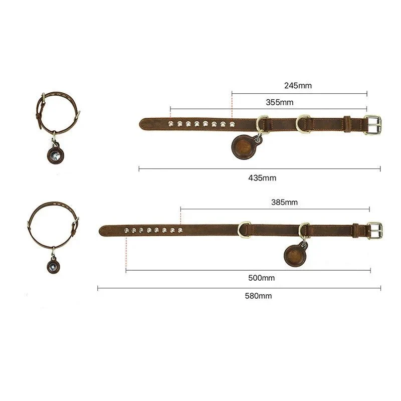 Collier En Cuir Avec Emplacement Airtag Pour Chien – Image 3